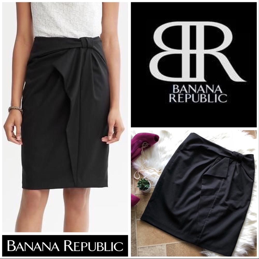 Banana Republic Black Cascading Bow Skirt